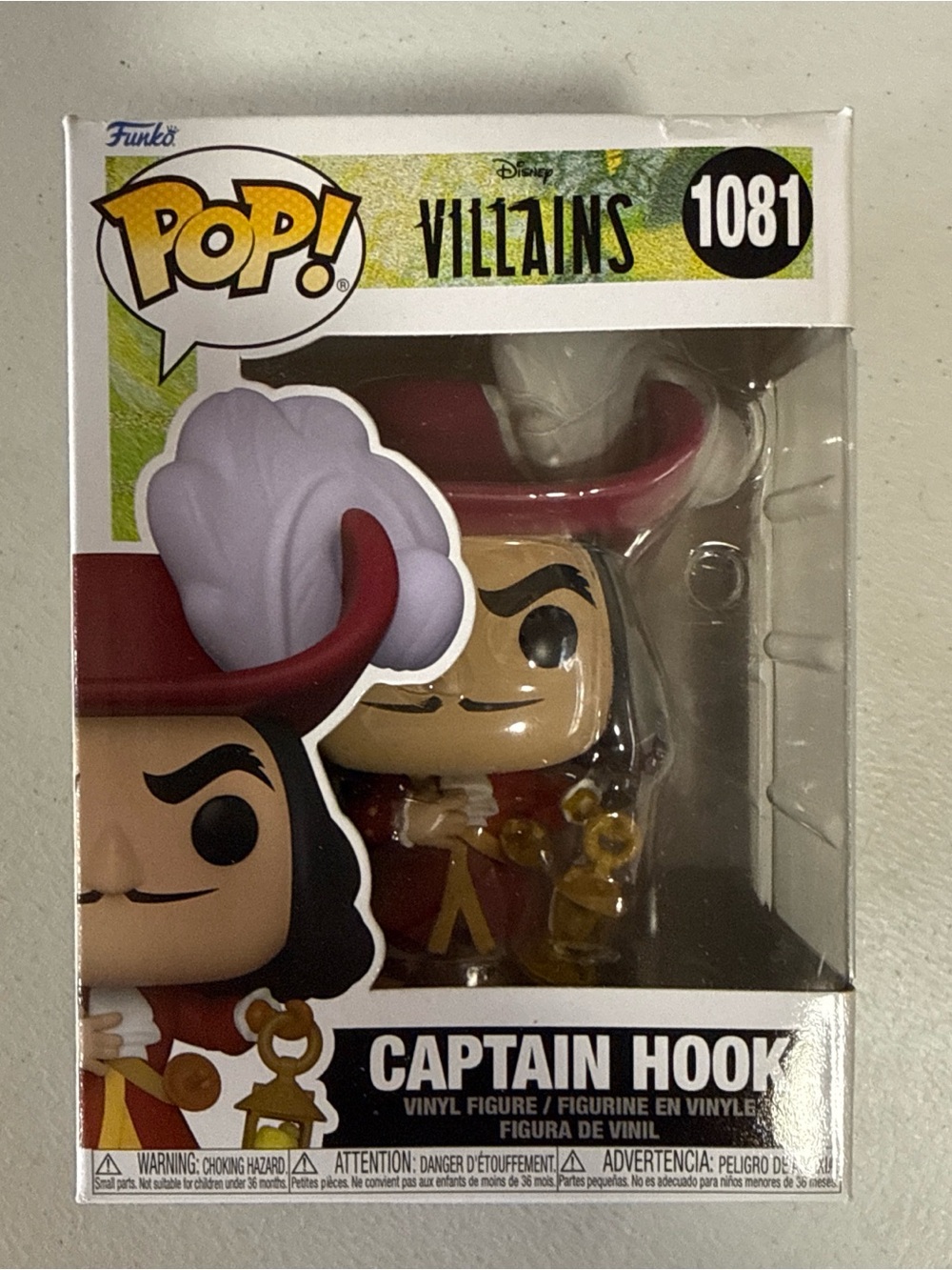 pop Captain Hook Figure - Red, White, Gold